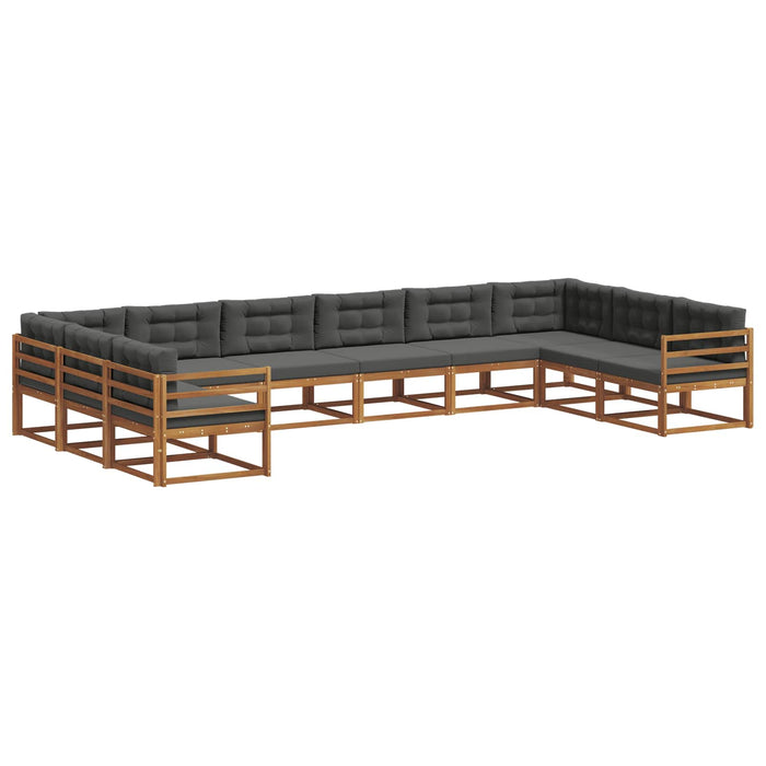 Set de canapele de exterior cu pernă 10 pcs Natural și Antracit WALTI
