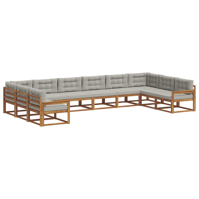 Set de canapele de exterior 10 pcs Gri natural și deschis WALTI