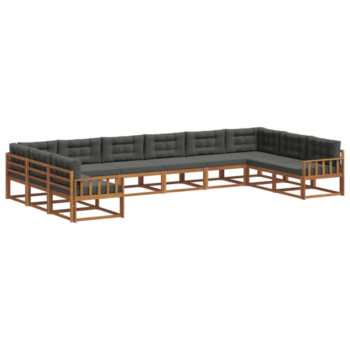 Set de canapele de exterior cu pernă 10 pcs Natural și Antracit WALTI