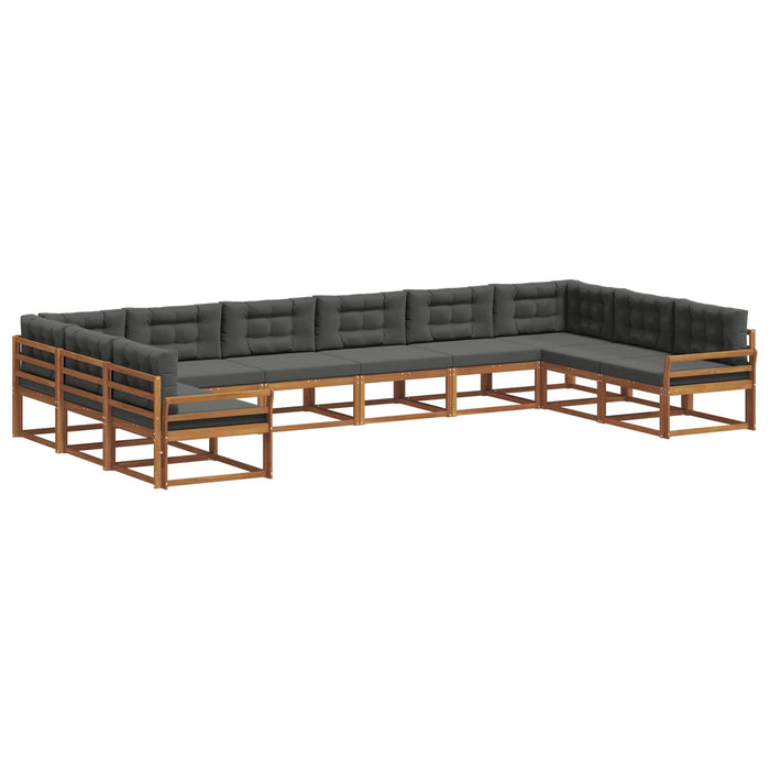 Set de canapele de exterior cu pernă 10 pcs Natural și Antracit WALTI