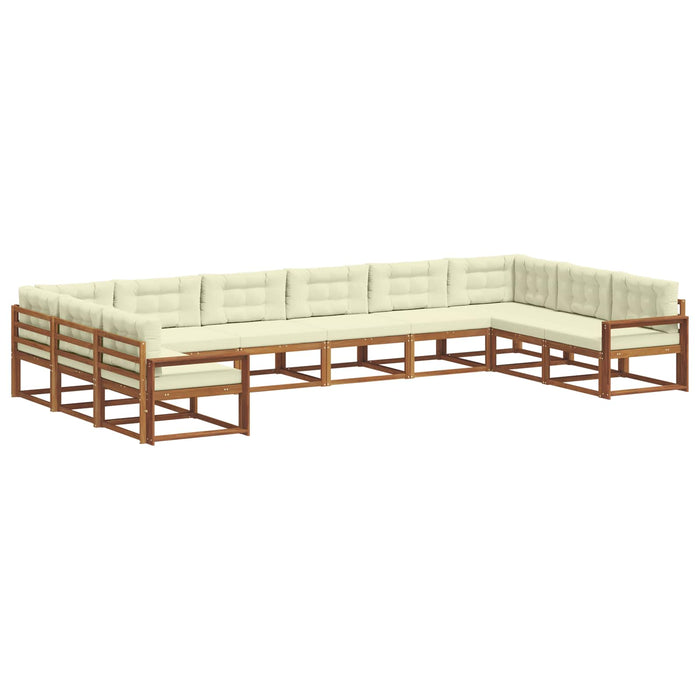 Set de canapele de exterior cu pernă 10 pcs Natural și Crem WALTI