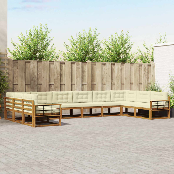 Set de canapele de exterior cu pernă 10 pcs Natural și Crem - WALTI WALTI