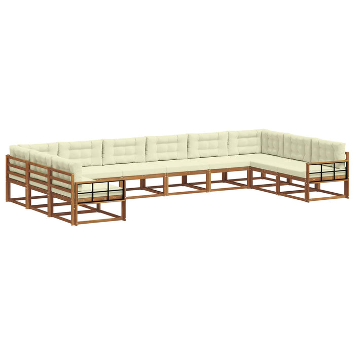 Set de canapele de exterior cu pernă 10 pcs Natural și Crem - WALTI WALTI