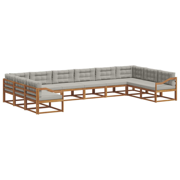Set de canapele de exterior 10 pcs Gri natural și deschis WALTI