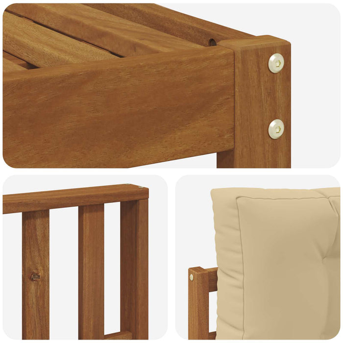 Set de canapele de exterior cu pernă 11 pcs Natural și Bej WALTI