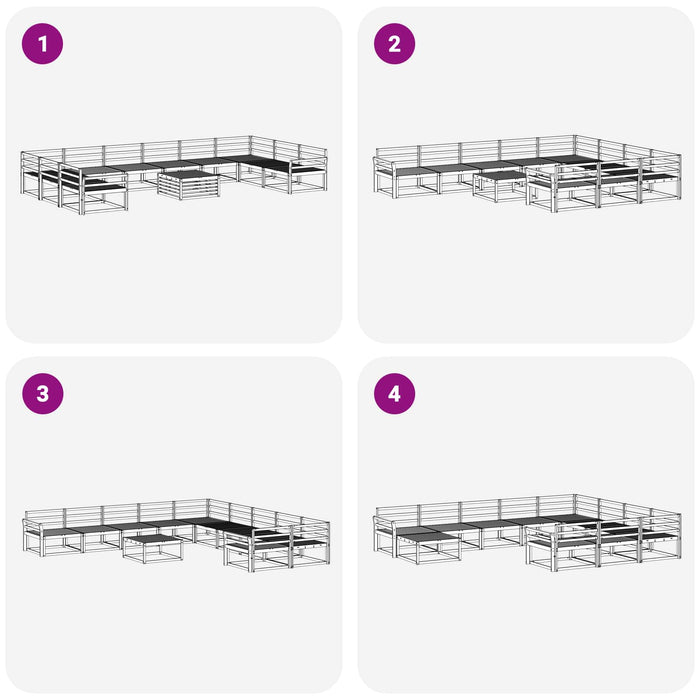 Set de canapele de exterior 11 pcs natural Lemn Solid de Acacia WALTI