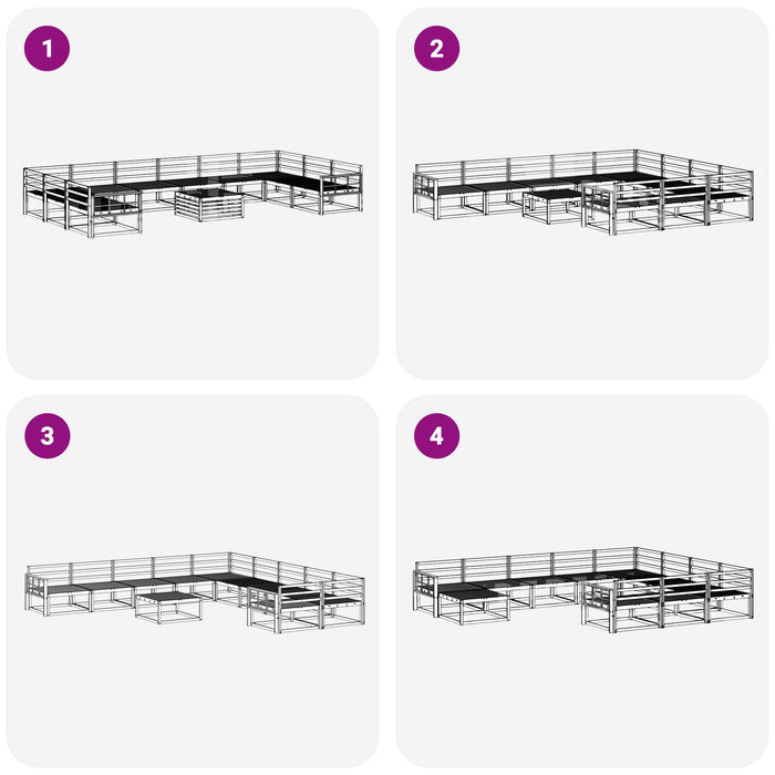 Set de canapele de exterior 11 pcs natural Lemn Solid de Acacia WALTI
