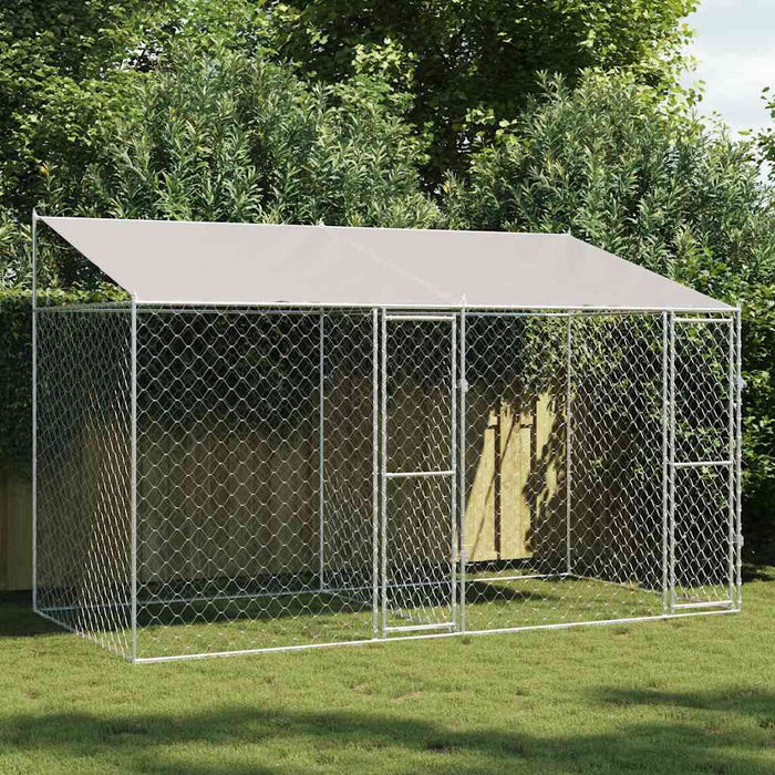 Cușcă pentru câine Argintiu 400 x 200 x 256 cm Oțel Galvanizat - WALTI WALTI