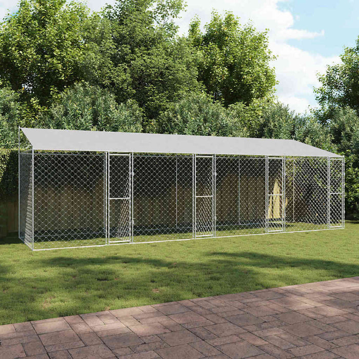 Cușcă pentru câine Argintiu 800 x 200 x 256 cm Oțel Galvanizat - WALTI WALTI
