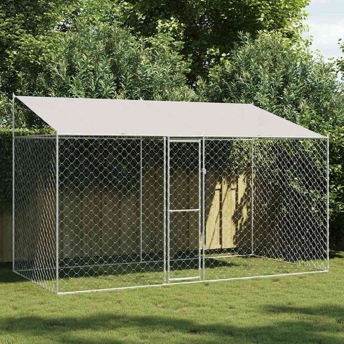 Cușcă pentru câine Argintiu 400 x 200 x 256 cm Oțel Galvanizat - WALTI WALTI