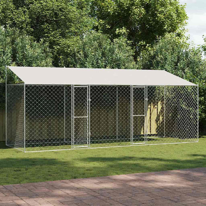 Cușcă pentru câine Argintiu 600 x 200 x 256 cm Oțel Galvanizat - WALTI WALTI
