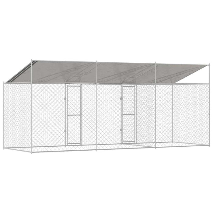 Cușcă pentru câine Argintiu 600 x 200 x 256 cm Oțel Galvanizat - WALTI WALTI
