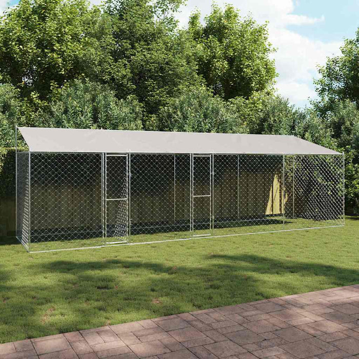 Cușcă pentru câine Argintiu 800 x 200 x 256 cm Oțel Galvanizat - WALTI WALTI