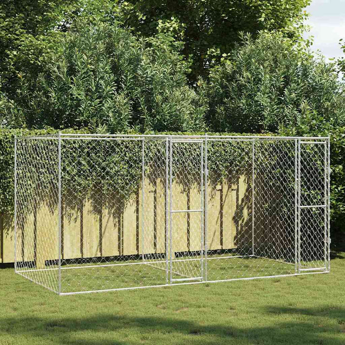 Cușcă pentru câine Argintiu 400 x 200 x 200 cm Oțel Galvanizat - WALTI WALTI