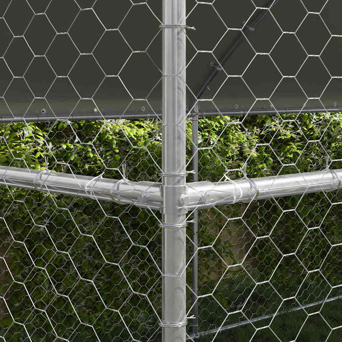 Cușcă pentru câini 2 pcs Argintiu 4 x 2 x 2 m Oțel galvanizat - WALTI WALTI