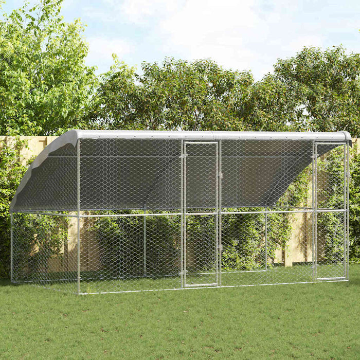 Cușcă pentru câini 2 pcs Argintiu 4 x 2 x 2 m Oțel galvanizat - WALTI WALTI