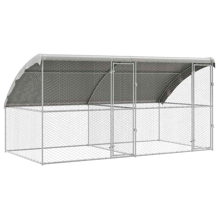 Cușcă pentru câini 2 pcs Argintiu 4 x 2 x 2 m Oțel galvanizat - WALTI WALTI