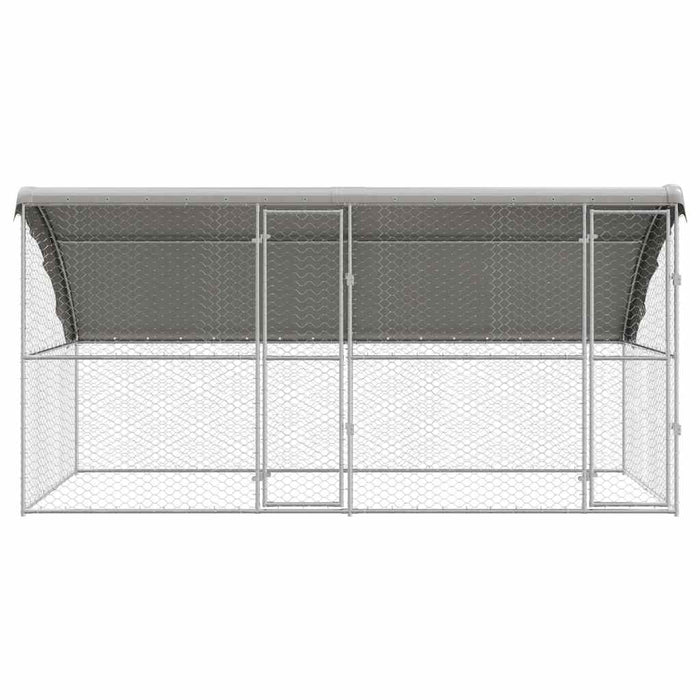Cușcă pentru câini 2 pcs Argintiu 4 x 2 x 2 m Oțel galvanizat - WALTI WALTI