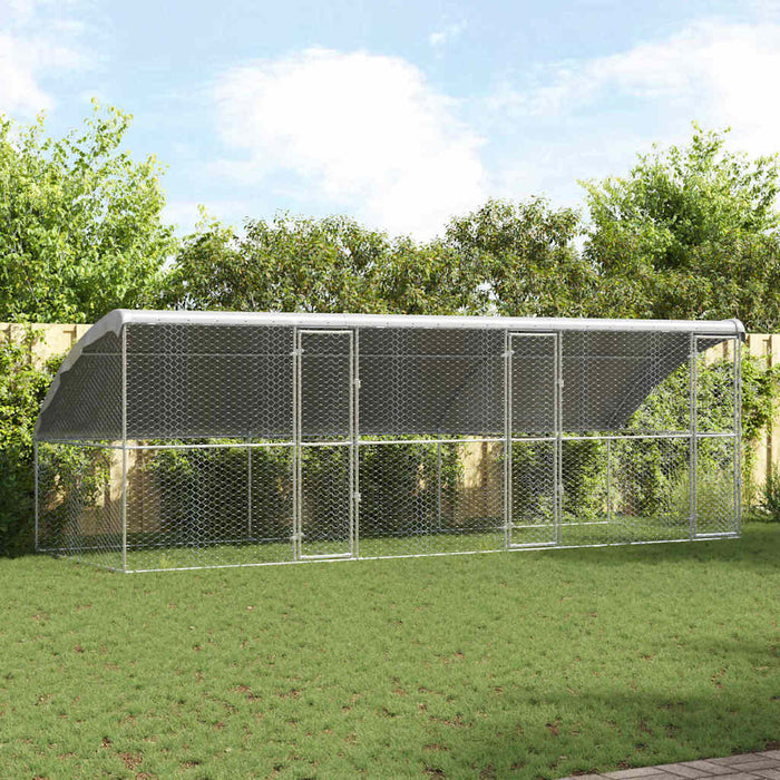 Cușcă pentru câini 3 pcs Argintiu 6 x 2 x 2 m Oțel galvanizat - WALTI WALTI