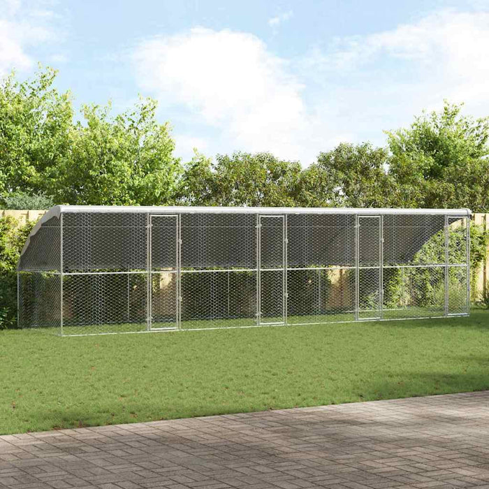 Cușcă pentru câini 4 pcs Argintiu 8 x 2 x 2 m Oțel galvanizat - WALTI WALTI