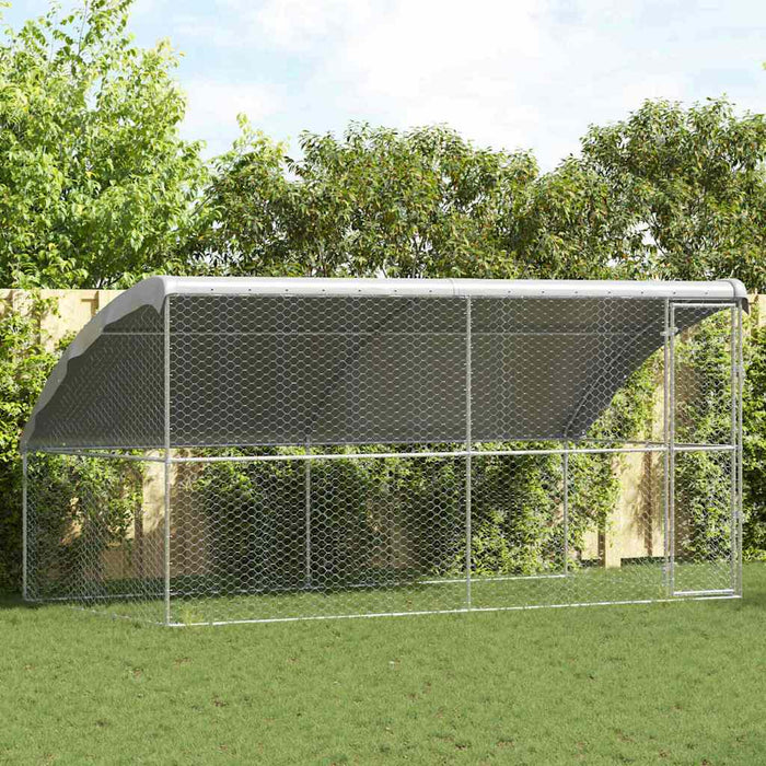 Cușcă pentru câini 2 pcs Argintiu 4 x 2 x 2 m Oțel galvanizat - WALTI WALTI