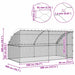 Cușcă pentru câini 2 pcs Argintiu 4 x 2 x 2 m Oțel galvanizat - WALTI WALTI