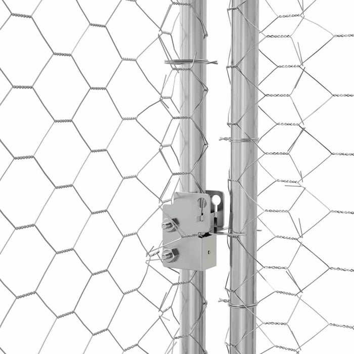 Cușcă pentru câini 4 pcs Argintiu 8 x 2 x 2 m Oțel galvanizat - WALTI WALTI