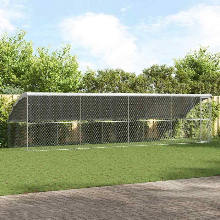 Cușcă pentru câini 4 pcs Argintiu 8 x 2 x 2 m Oțel galvanizat - WALTI WALTI