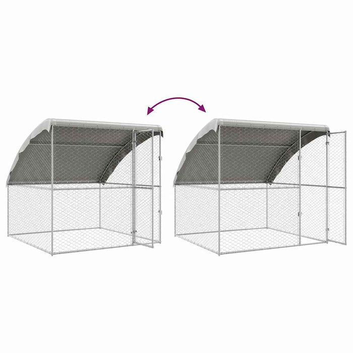 Cușcă pentru câini 3 pcs Argintiu 6 x 2 x 2 m Oțel galvanizat - WALTI WALTI