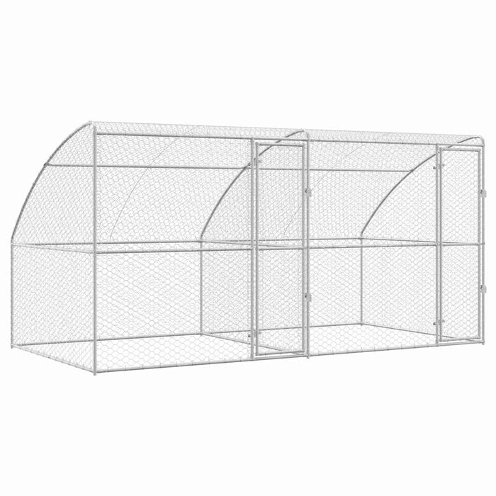 Cușcă pentru câini 2 pcs Argintiu 4 x 2 x 2 m Oțel galvanizat - WALTI WALTI