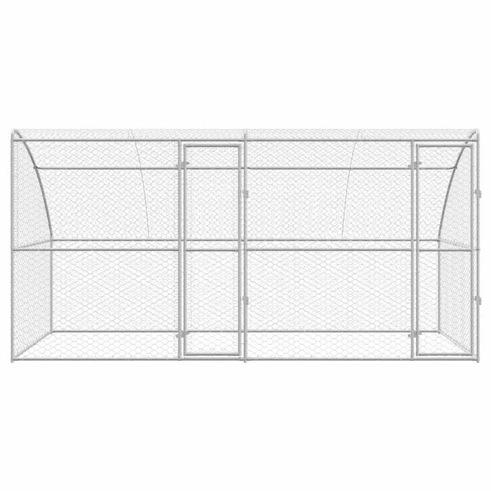 Cușcă pentru câini 2 pcs Argintiu 4 x 2 x 2 m Oțel galvanizat - WALTI WALTI