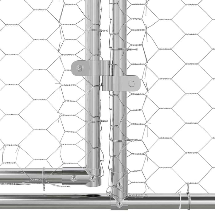 Cușcă pentru câini 4 pcs Argintiu 8 x 2 x 2 m Oțel galvanizat - WALTI WALTI