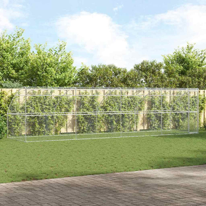 Cușcă pentru câini 4 pcs Argintiu 8 x 2 x 2 m Oțel galvanizat - WALTI WALTI