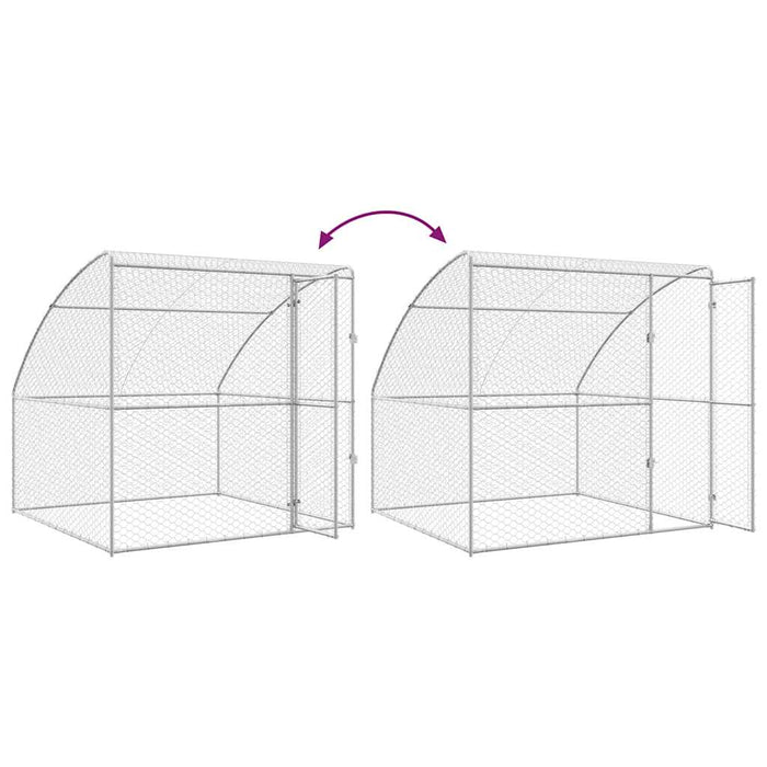 Cușcă pentru câini 3 pcs Argintiu 6 x 2 x 2 m Oțel galvanizat - WALTI WALTI