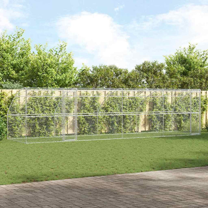 Cușcă pentru câini 4 pcs Argintiu 8 x 2 x 2 m Oțel galvanizat - WALTI WALTI
