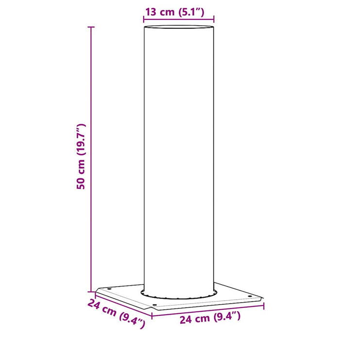 Extensie pentru Capac de Semineu Argintiu 24 x 24 x 50 cm - WALTI WALTI