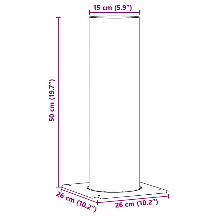 Extensie pentru Capac de Semineu Argintiu 26 x 26 x 50 cm - WALTI WALTI