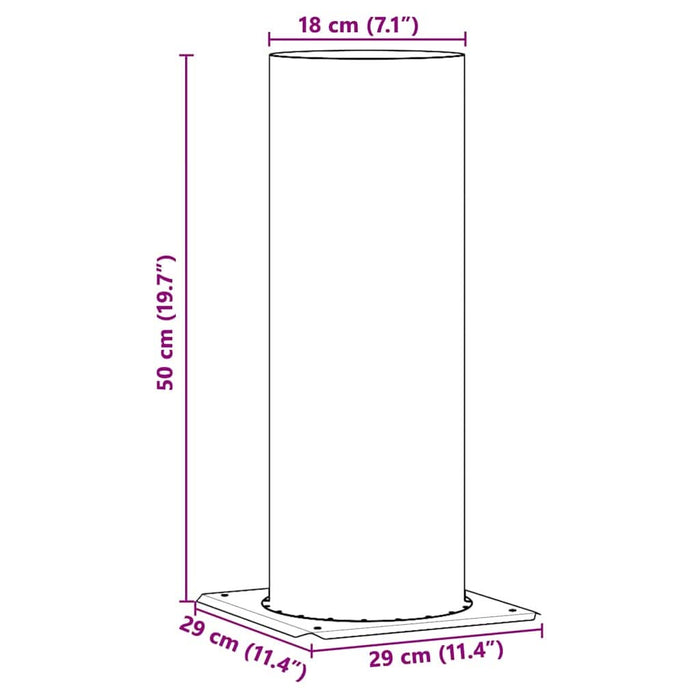 Extensie pentru Capac de Semineu Argintiu 29 x 29 x 50 cm - WALTI WALTI