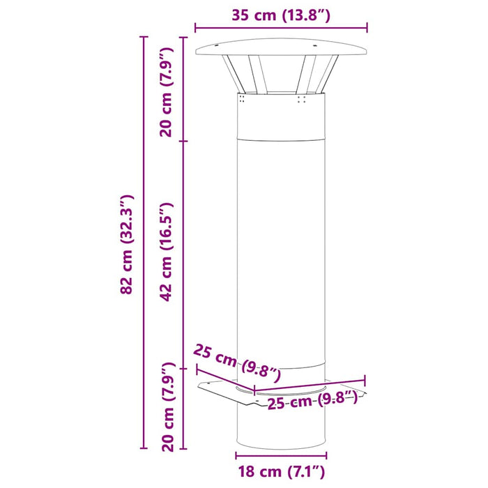 Extensie pentru șemineu Argintiu 35 x 35 x 82 cm - WALTI WALTI