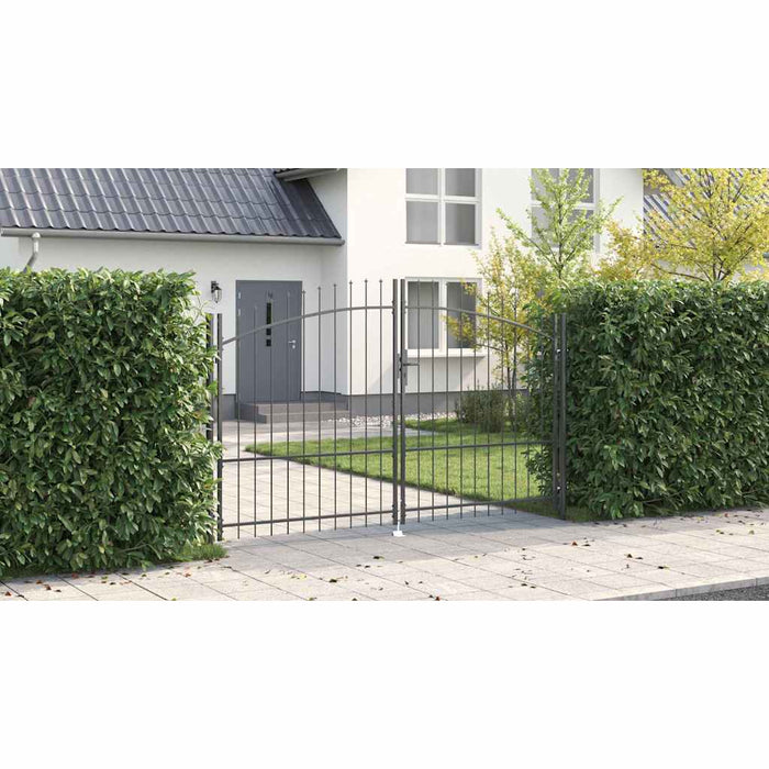 Poartă Dublă cu blocare Woerden Gri 299,5 x 224,5 cm Oțel WALTI