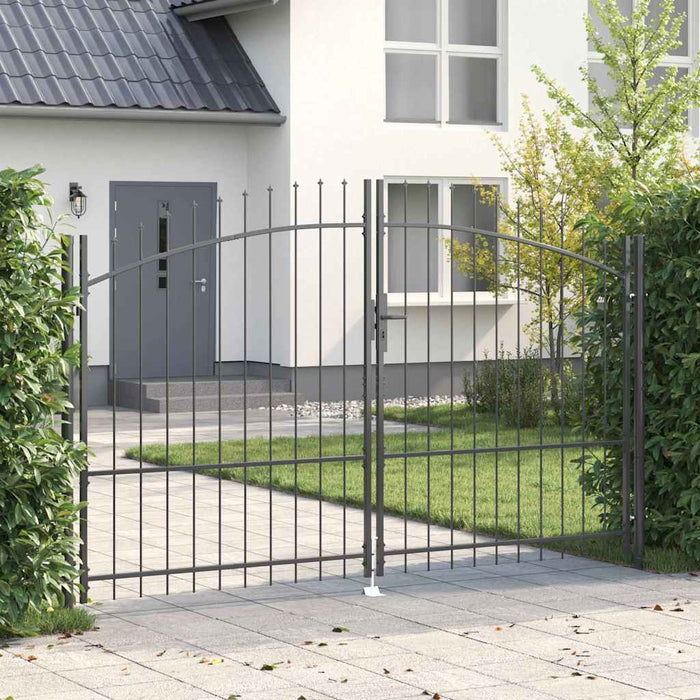 Poartă Dublă cu blocare Woerden Gri 299,5 x 224,5 cm Oțel WALTI
