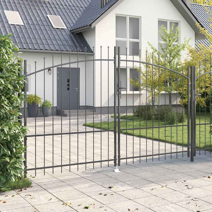 Poartă Dublă cu blocare Woerden Gri 299,5 x 224,5 cm Oțel WALTI