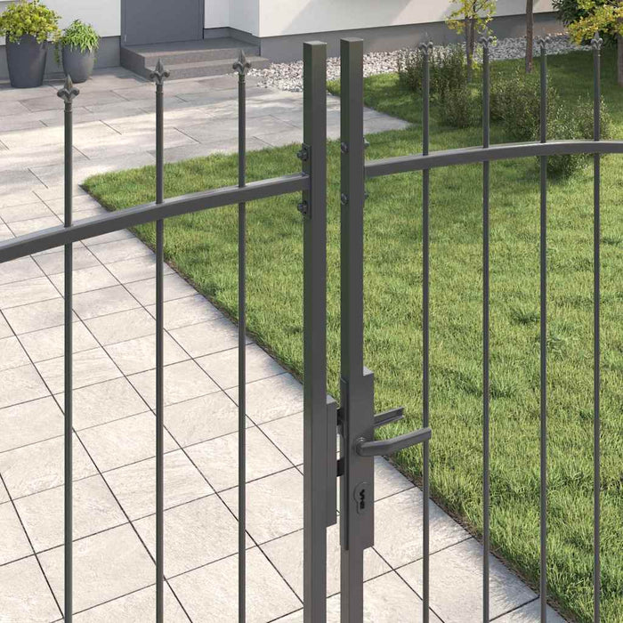 Poartă Dublă cu blocare Woerden Gri 299,5 x 249,5 cm Oțel WALTI