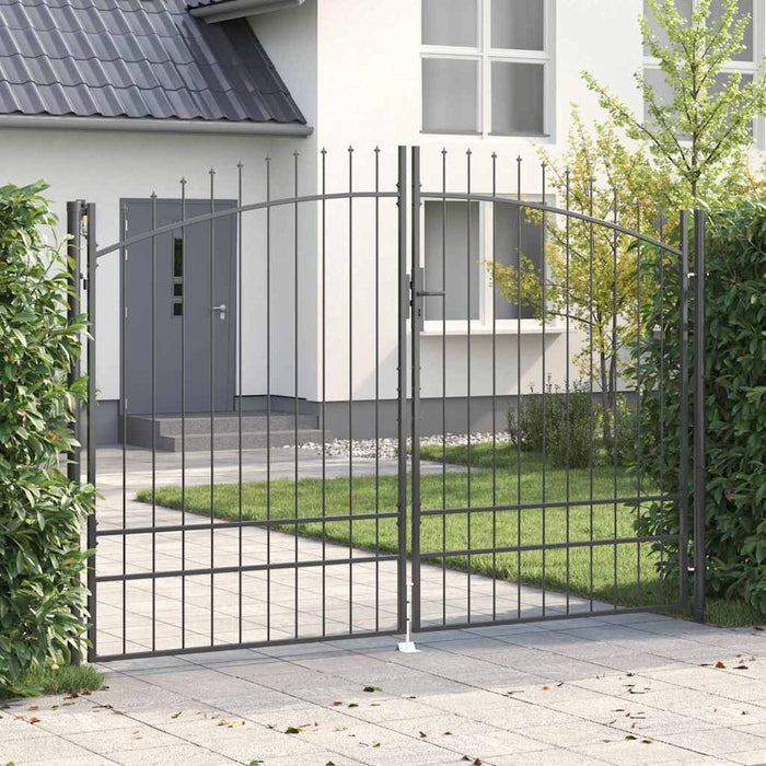 Poartă Dublă cu blocare Woerden Gri 299,5 x 249,5 cm Oțel WALTI