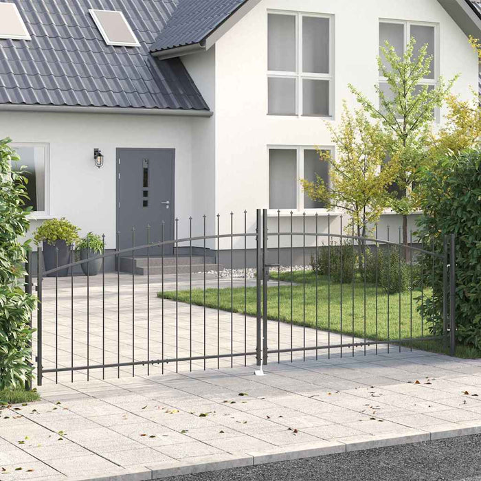 Poartă Dublă cu blocare Woerden Gri 400 x 174,5 cm Oțel WALTI