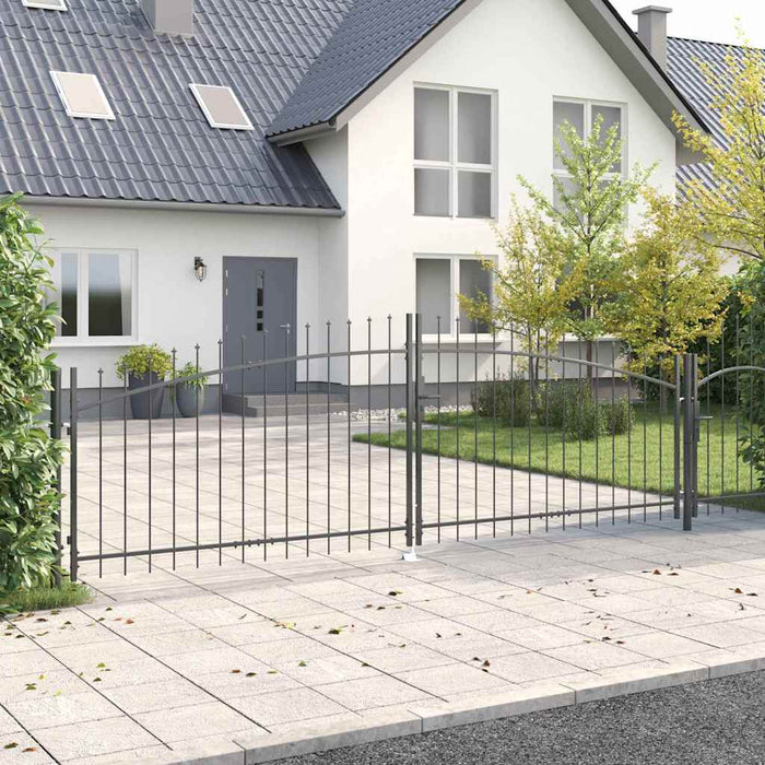 Poartă Dublă cu blocare Woerden Gri 400 x 174,5 cm Oțel WALTI