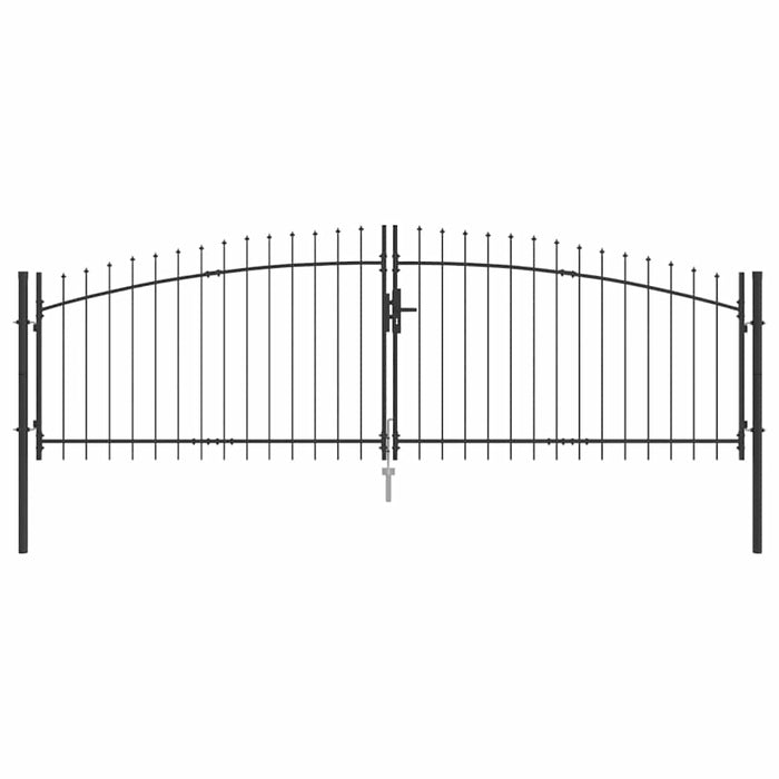 Poartă Dublă cu blocare Woerden Gri 400 x 174,5 cm Oțel WALTI