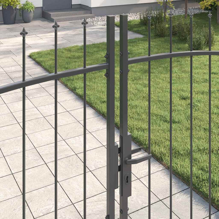 Poartă Dublă cu blocare Woerden Gri 400 x 224,5 cm Oțel WALTI