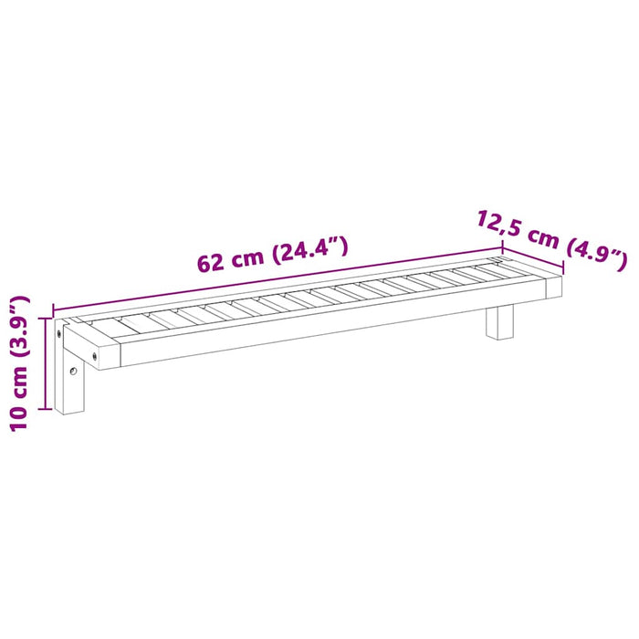 Raft Suspendat pe Perete Bej 62 x 10 x 12.5 cm - WALTI WALTI