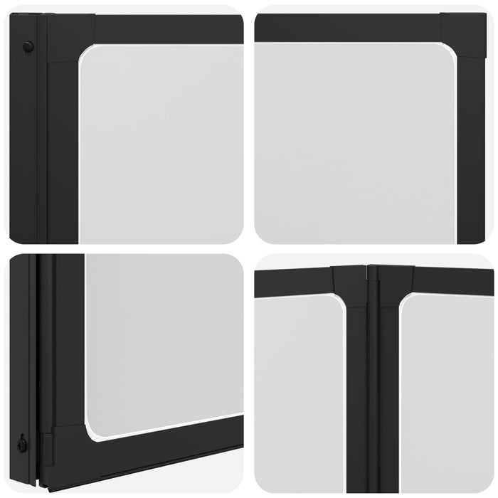 Paravan de duș Negru 120 x 2 x 117 cm Aluminiu și PP - WALTI WALTI